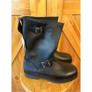 Cruiserworks Black Leather Classic Motorcycle Boots Men's Size 9.5W NWT